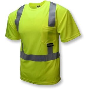 New Radians Mens 2X 2" Reflective Stripes Short Sleeve Mesh Safety Tee Shirt